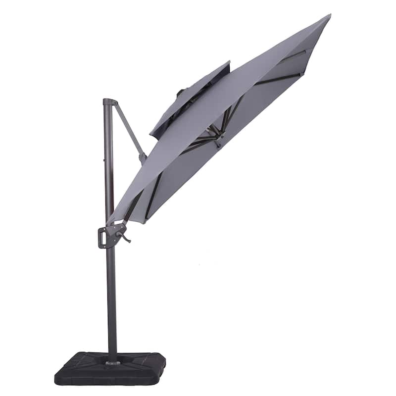 Furniture of America Aires 8-foot Steel Square Cantilever Offset Tilt Roma Umbrella