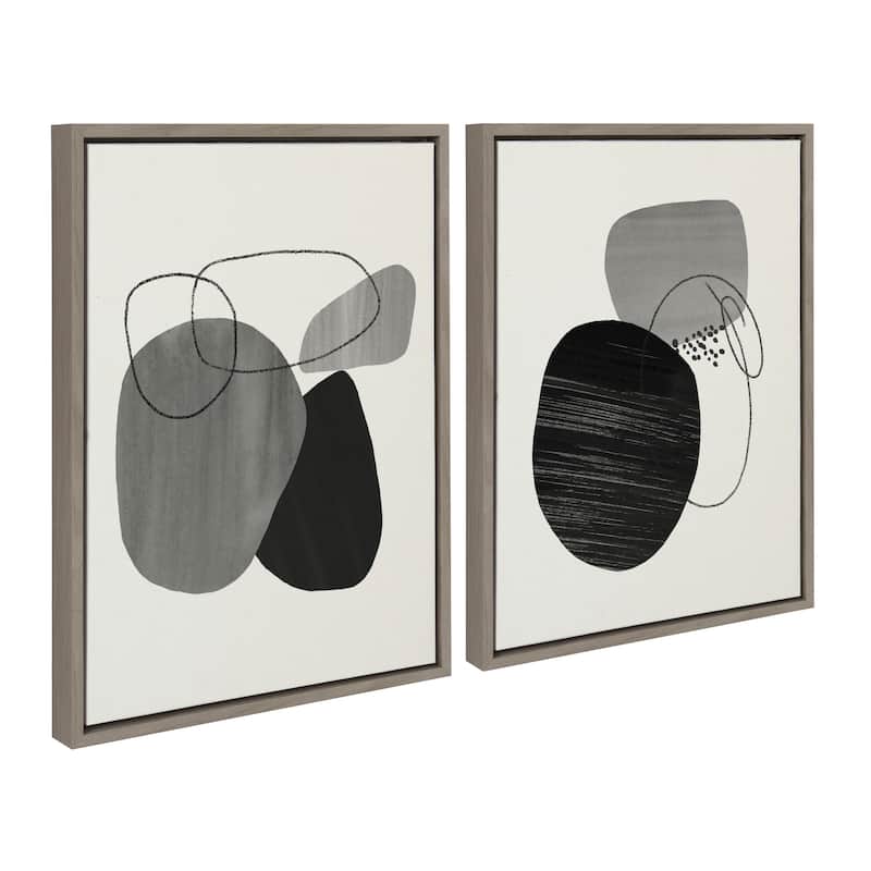 Kate and Laurel Sylvie 863 Abstract Rocks Framed Canvas by Teju Reval