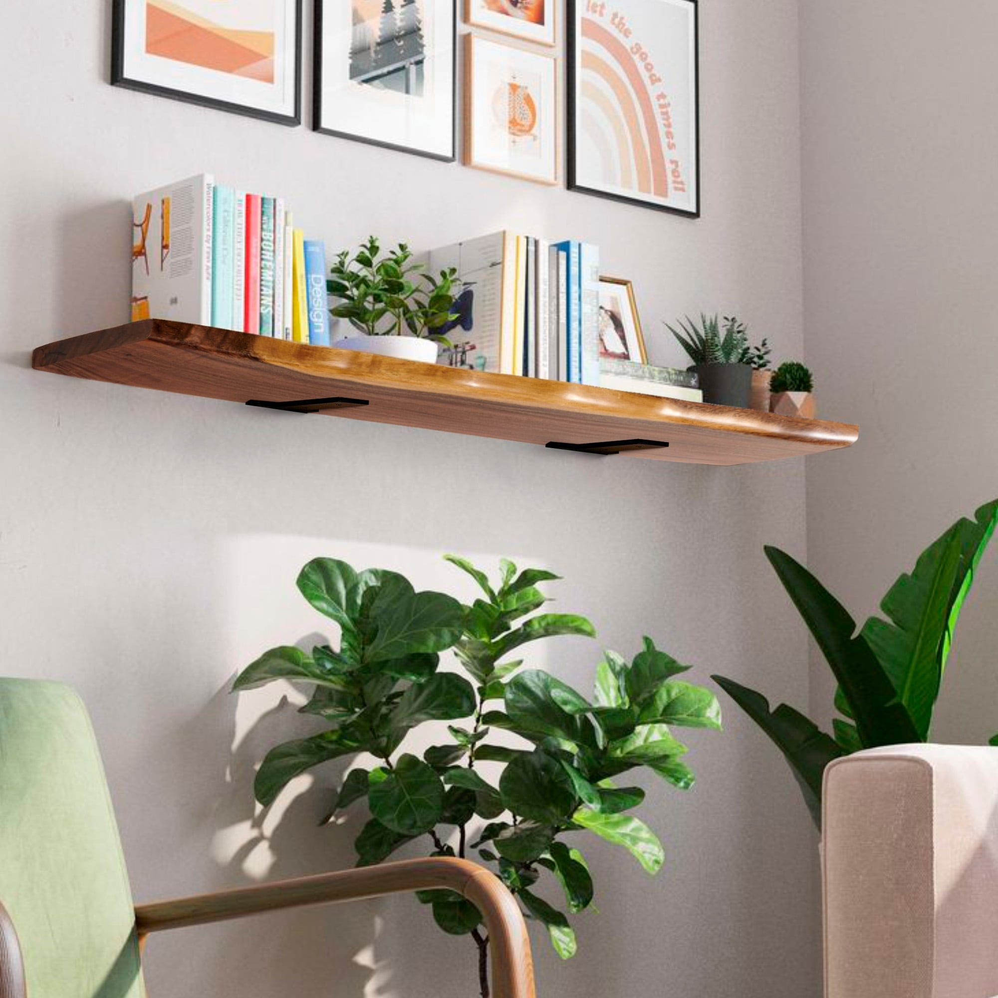 Acacia Wood Shelf with Live Edge - On Sale - Overstock - 43007494