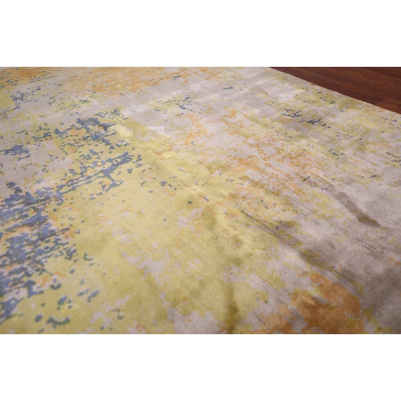 Contemporary Abstract Accent Rug Handmade Wool Carpet - 4'5" X 6'5"