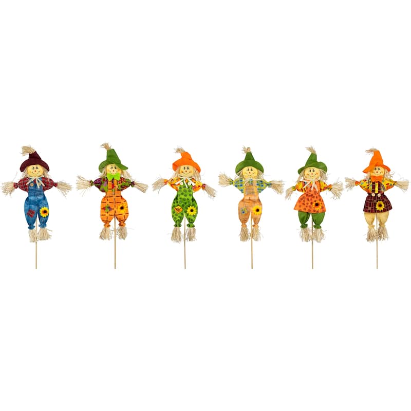 Scarecrow Fall Harvest Picks - 24" - Set of 6
