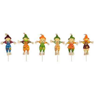 Scarecrow Fall Harvest Picks - 24" - Set of 6