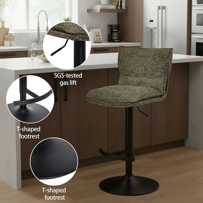 Swivel Adjustable Height with Armless Bar Stools