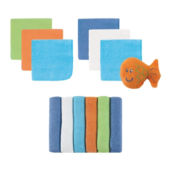 slide 1 of 1, Luvable Friends Baby Boy Cotton Rich Washcloths, Blue Solid, One Size - Blue Solid - One Size One Size - Blue Solid