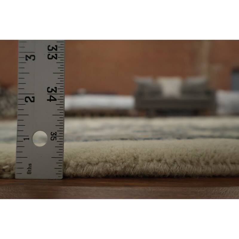 Hand Knotted Oriental 100% Wool Carpet Traditional Floral Beige & Ivories Kashan Area Rug - 11' 10'' X 9' 1''