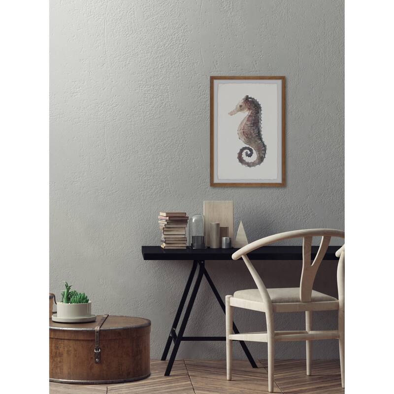 Stiff Seahorse Framed Wall Art, Coastal Serenity - Tranquil Ocean-Inspired Wall Décor