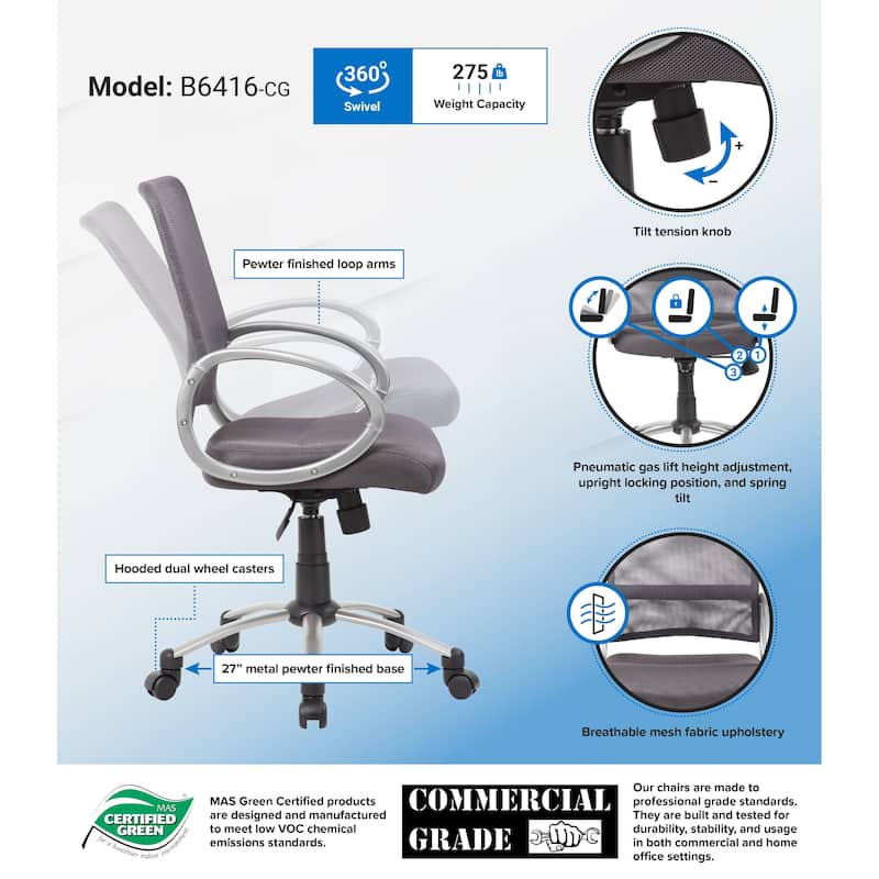 Boss Adjustable Breatheable Mesh Task Chair