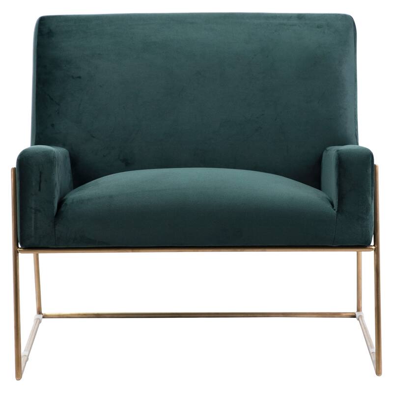 Paisley Poly-Velvet Upholstered Occasional Chair, Forest Green