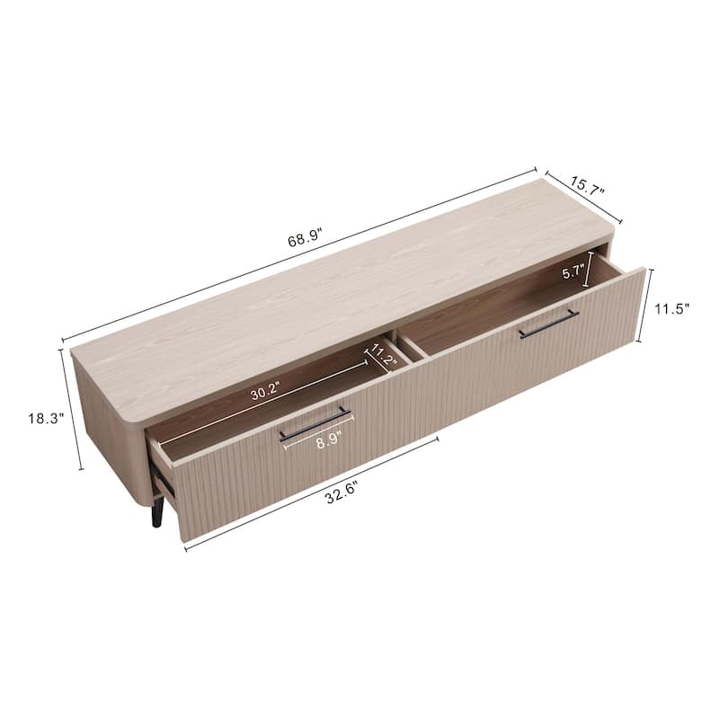 Manhattan Comfort Mid Century Modern Jodie 68.9 Inch TV Stand