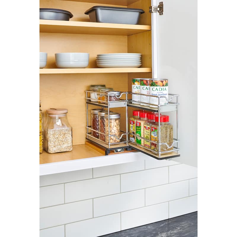 Rev-A-Shelf 5WU2-9W2-1 Wood Classics 8-3/5"W Two Tier Double Wide Wire