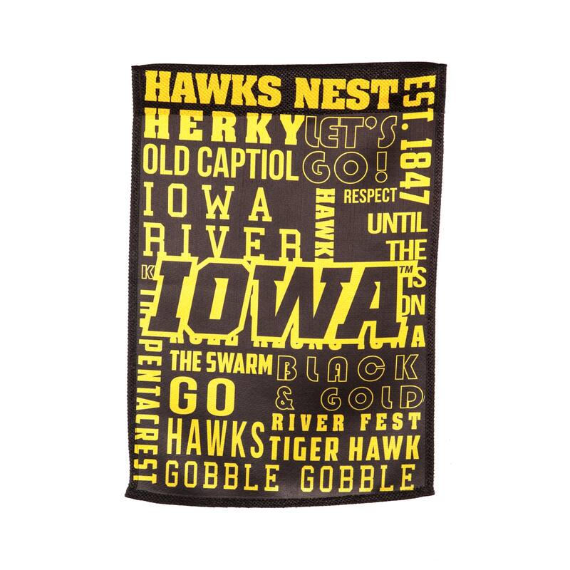 Embossed Suede Flag, House Size, University of Iowa