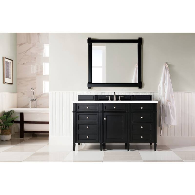 James Martin Vanities 650-V60S-3WZ Brittany 60" Single Basin Poplar - Black Onyx - Anthracite Finish