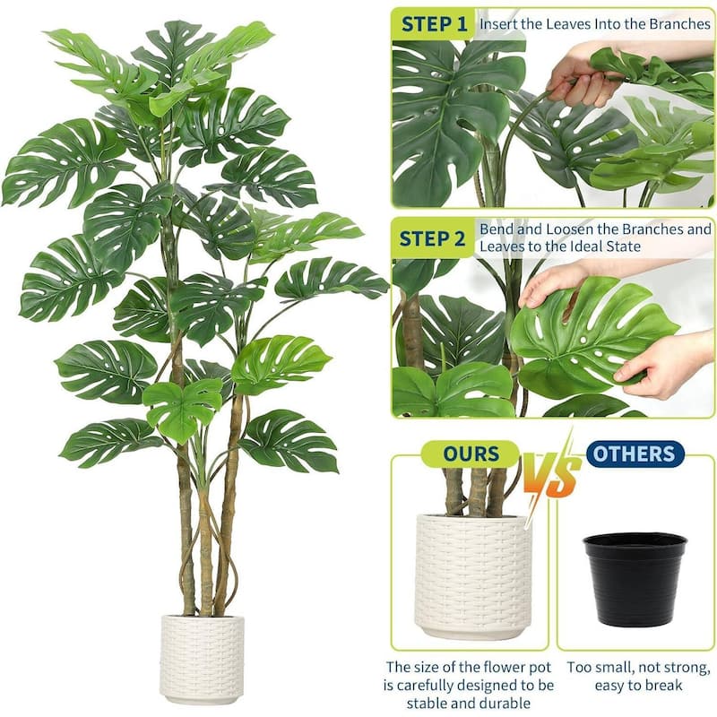 Artificial Monstera Deliciosa Plant for Home Office Decor