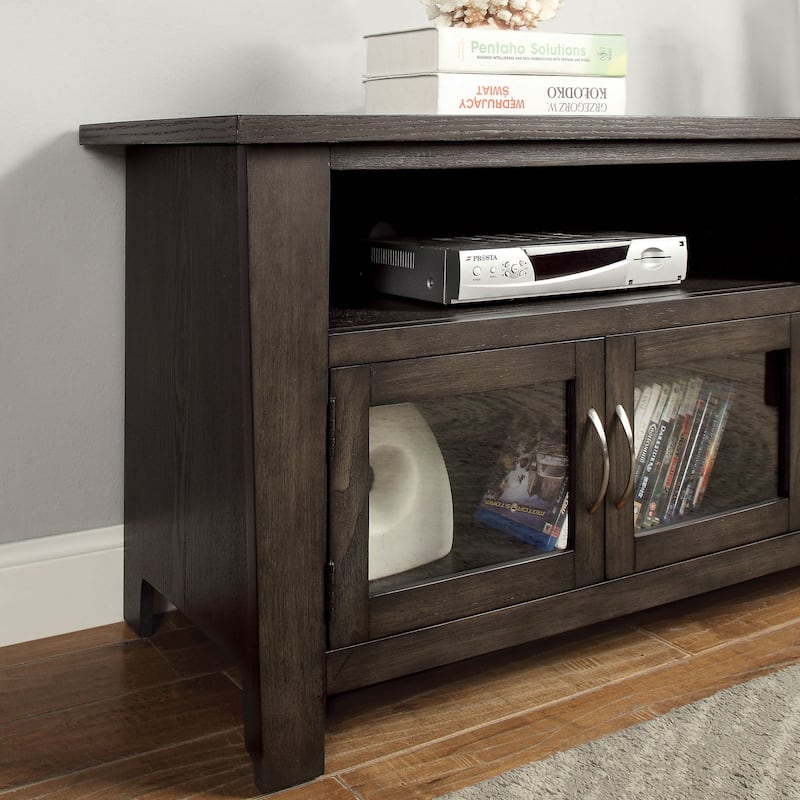 Dane Contemporary Grey Solid Wood Multi-storage TV Console by Furniture of America