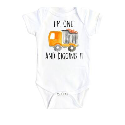 Dump Truck One - Baby Boy Girl Clothes Infant Bodysuit Funny Cute Newborn