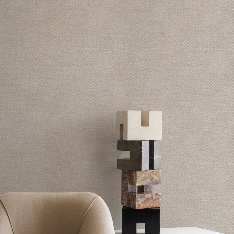 Tempaper Faux Grasscloth Parquet Textured Peel and Stick Wallpaper by Jeremiah Brent