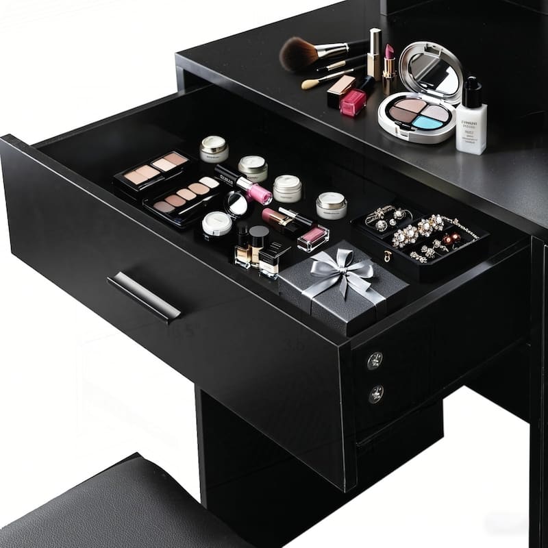 Versatile Vanity Desk with Mirror and Lights, Ideal for Makeup and Storage