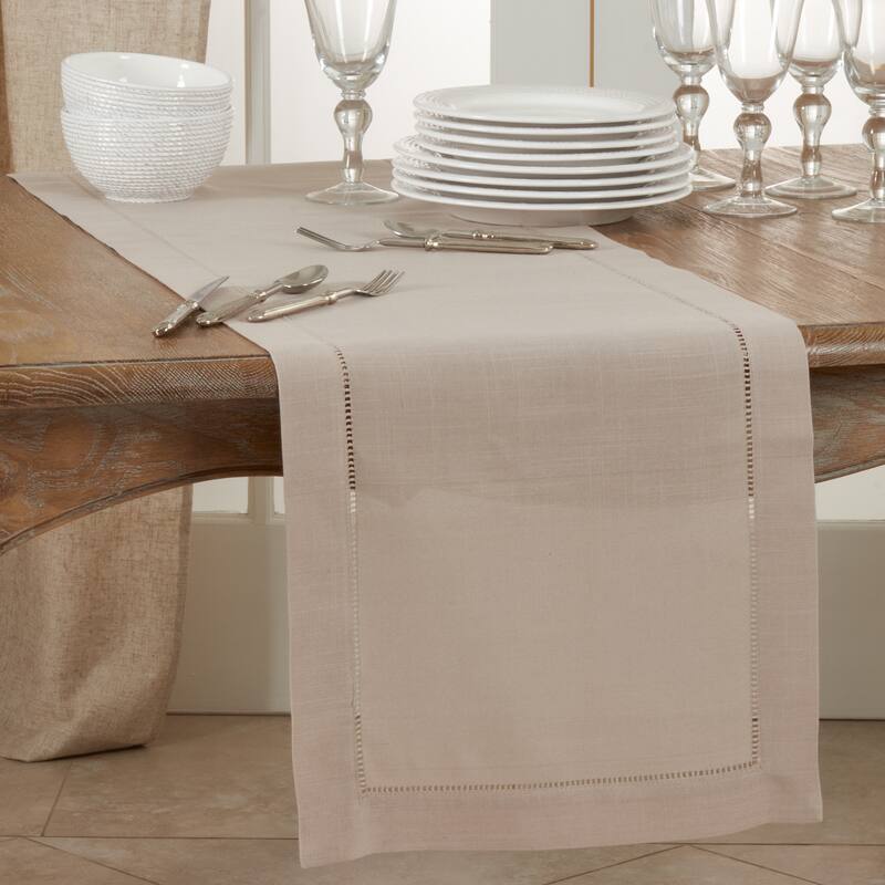 Classic Hemstitch Border Table Runner - 16"x90"