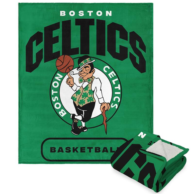 NBA High Block Silk Touch Sherpa Throw Blanket - 50" x 60" - Boston Celtics