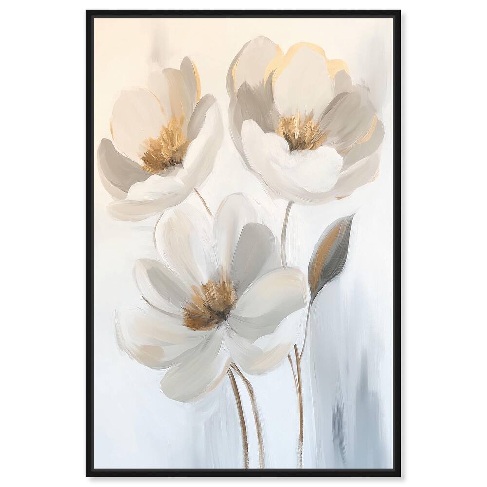 Silvered Flora I Canvas by Art Remedy