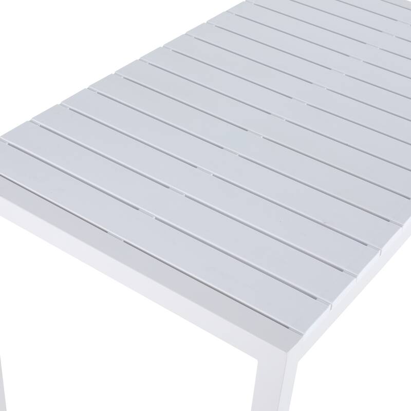 55 Inch White Modern Long Table - Indoor/Outdoor Multi-Purpose Dining Table, Patio Table, Garden Table