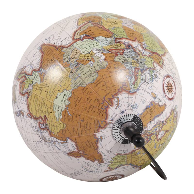 Wood Metal Globe Traditional Style Accent - 12" Brown/Tan - 11.75"