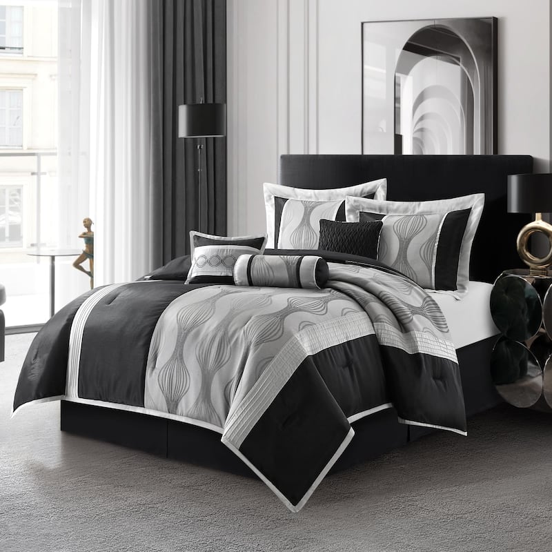 Grand Avenue Daniella 7-Piece Modern Geometric Comforter Set