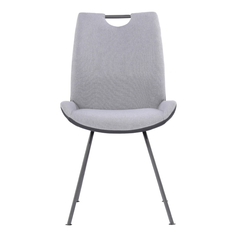 Silver/Gray Fabric Upholstered Metal Frame Dining Chair, Set of 2, Sturdy Dining Chair for Dining Rooms - 23.5
