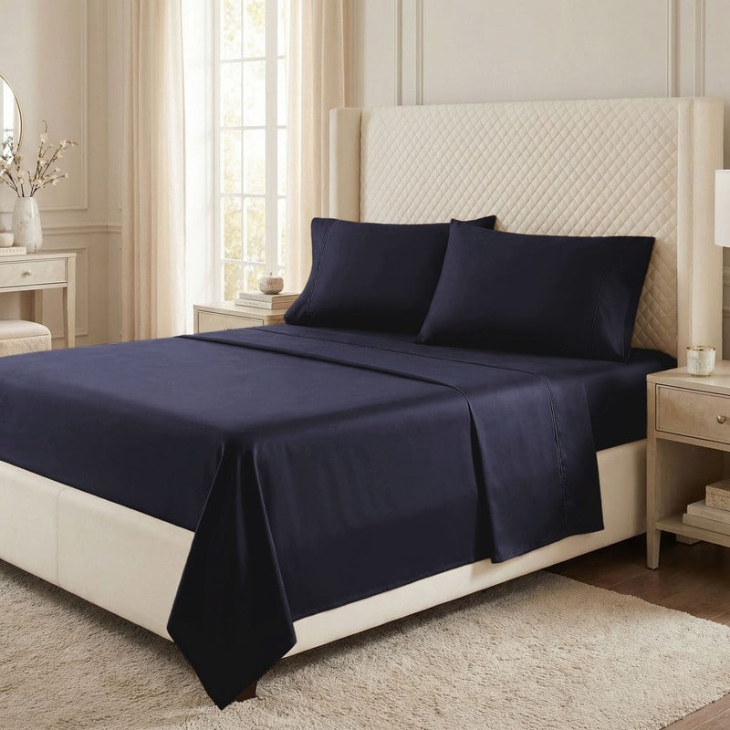 Superior Egyptian Cotton 530 TC Sheet Set Sateen Weave, Deep Pocket, Ultra‑Soft & Breathable Bedding