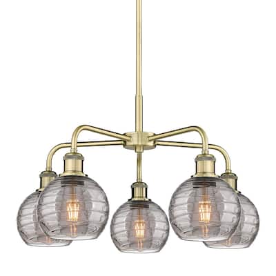 Innovations Lighting 516-5CR 14 24 Athens Deco Swirl Chandelier Athens