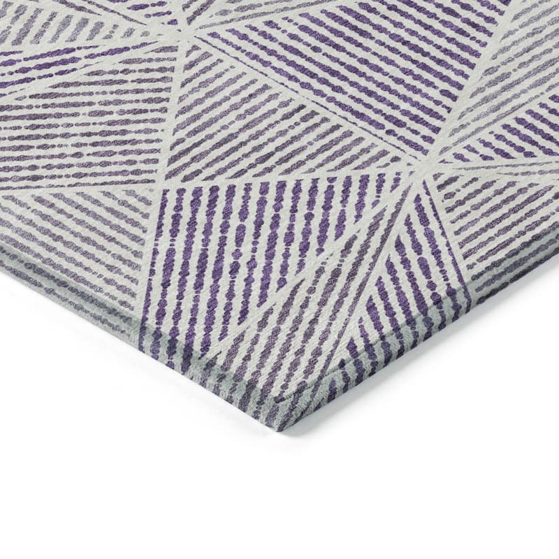 Machine Washable Indoor/ Outdoor Chantille Mosaic Geometric Rug