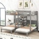 preview thumbnail 10 of 16, Pine Wood Bunk Bed, 4-Shelf Storage, Built-in Ladder, 3 Beds in 1