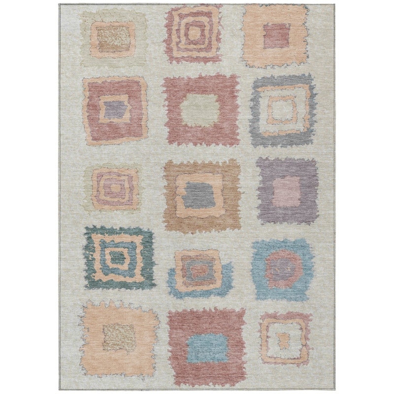 HomeRoots Geometric Transitional Rectangle Outdoor Rug