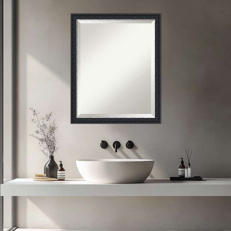 Bethany Beveled Wood Framed Bathroom Vanity Wall Mirror