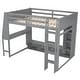 preview thumbnail 19 of 25, Multi-Functional Gaming Loft Bed with Built-in Desk & Storage Cabinets, Wood Bed Frame with LED and a Hanging Clothes Rack