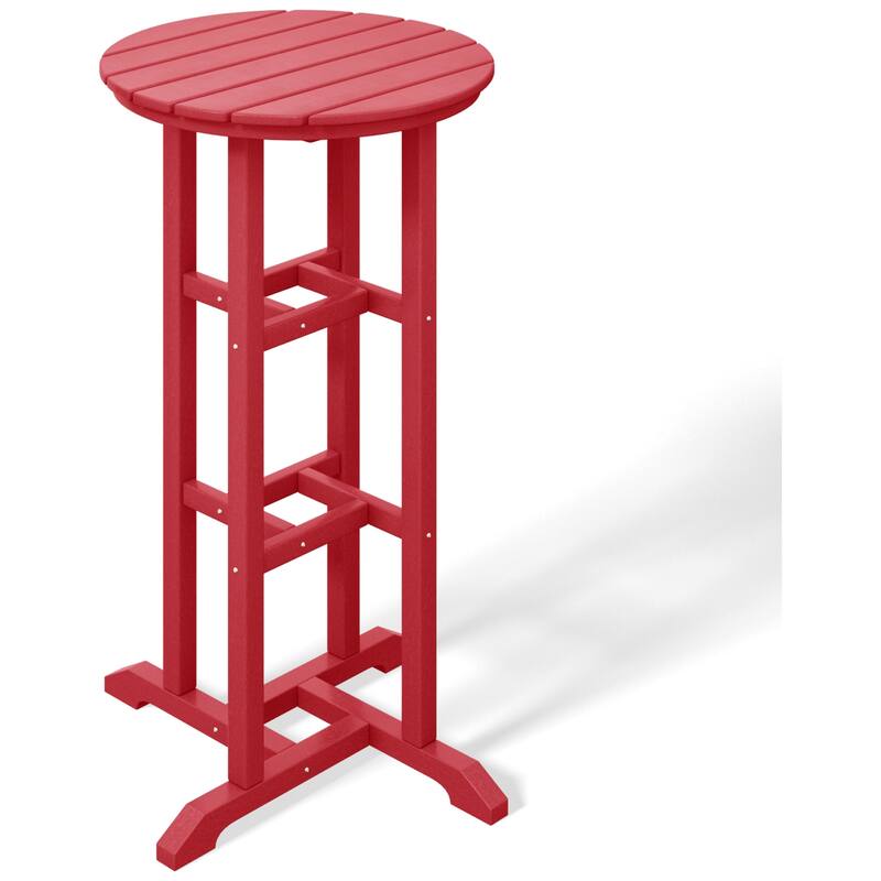 Laguna Hdpe All Weather Outdoor Patio 24" Round Bar Bistro Table - Red