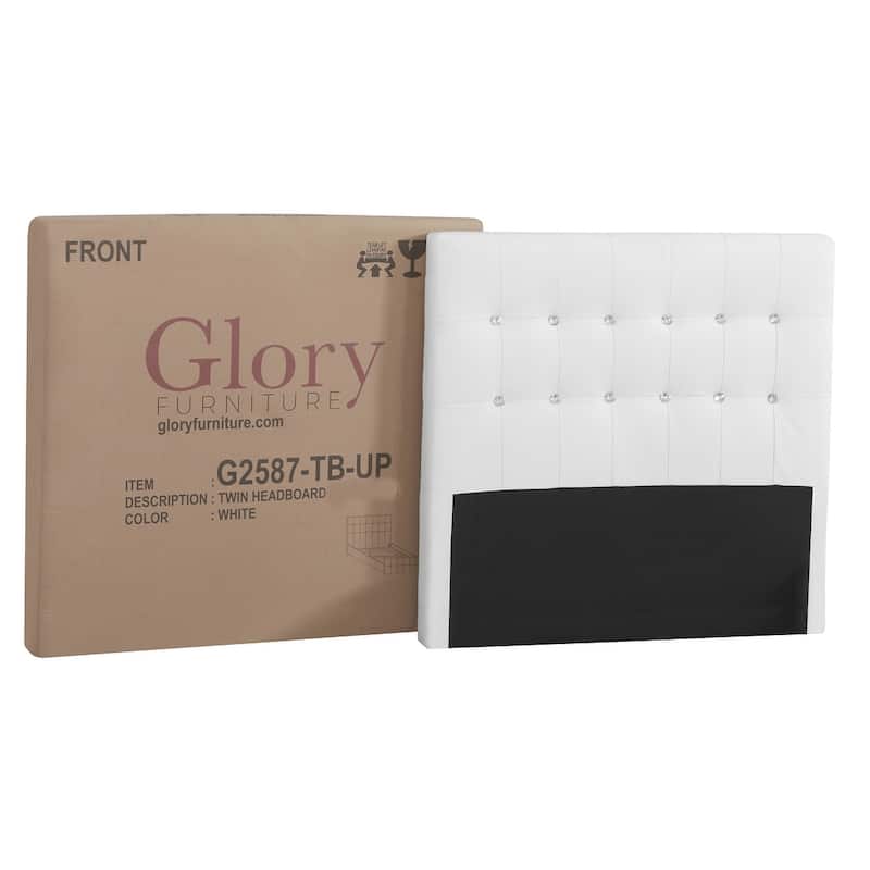 Jewel Tufted Twin Panel Bed - 83" - White