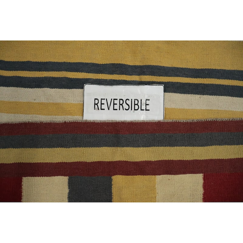 Hand Woven Oriental 100% Wool Carpet Southwestern Modern Multi-Colored Kilim Area Rug - 13' 0'' X 9' 6''