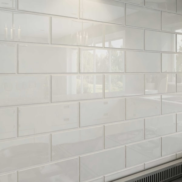 Cool White Subway Tiles (5.5 Square Feet) (44 Pieces per Unit)