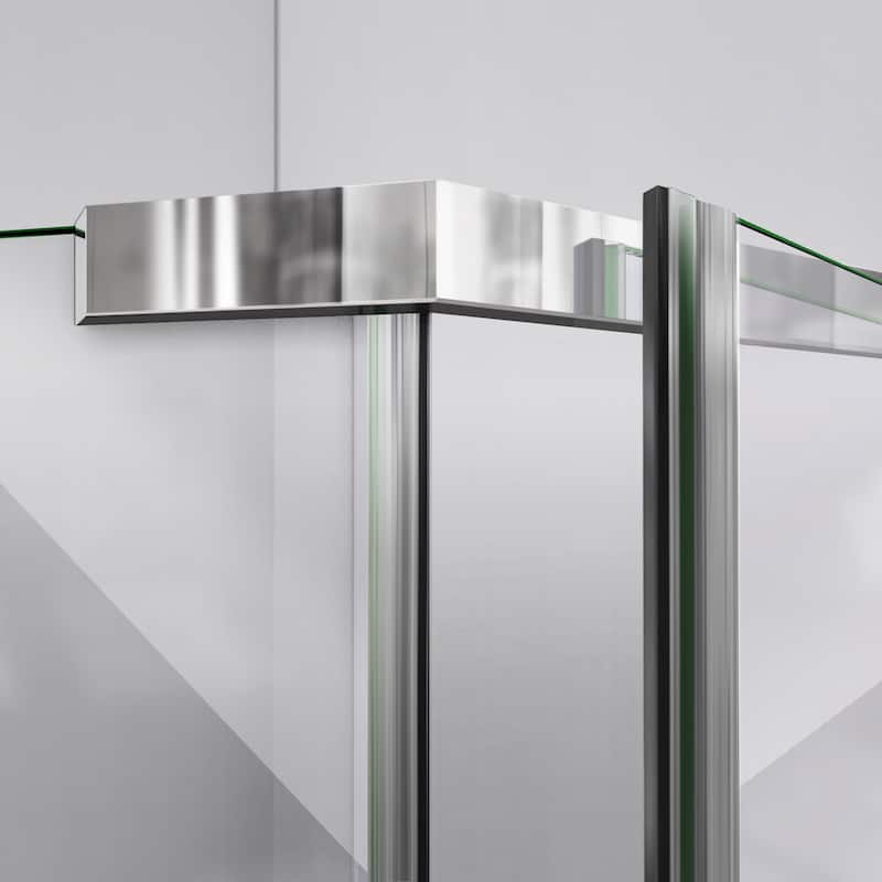 DreamLine Prism 36 in. x 36 in. x 74 3/4 in. H Pivot Shower Enclosure and Shower Base Kit - 36" x 36" - 36" x 36"