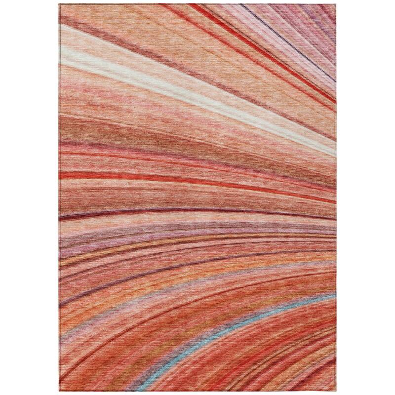 HomeRoots Striped Transitional Rectangle Outdoor Rug