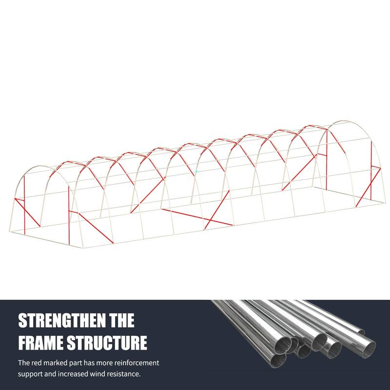 EROMMY Large Walk-in Greenhouse, Portable Greenhouse with 2 Roll-up Zippered Doors&20 Screen Windows, Tunnel Garden Plant