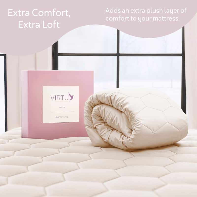 Virtu Quilted Fitted Mattress Pad Cover
