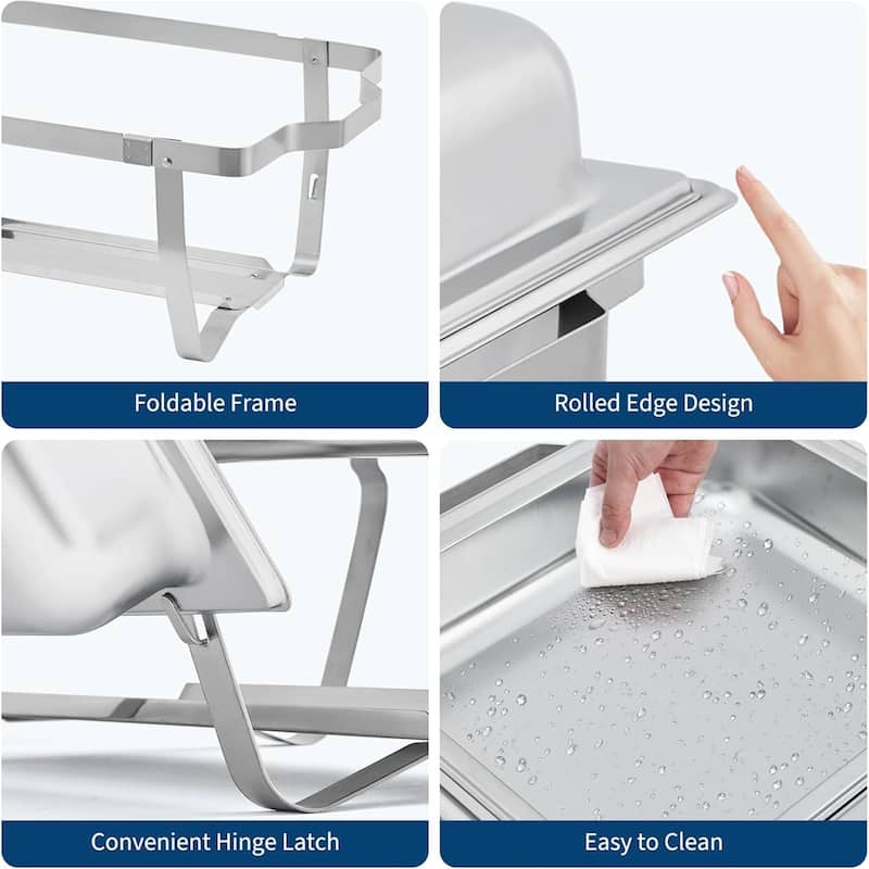 2-Pack 2-Well Rectangular Chafing Dish Dual Compartment