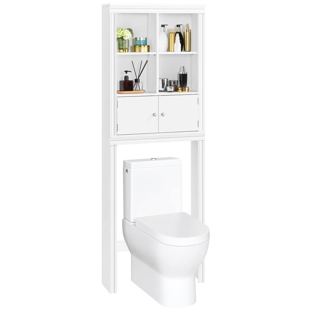 Yaheetech Modern FreeStanding OvertheToilet Storage 2 Doors