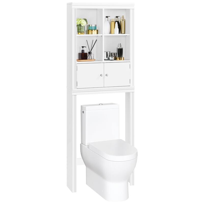 Yaheetech Modern FreeStanding OvertheToilet Storage 2 Doors