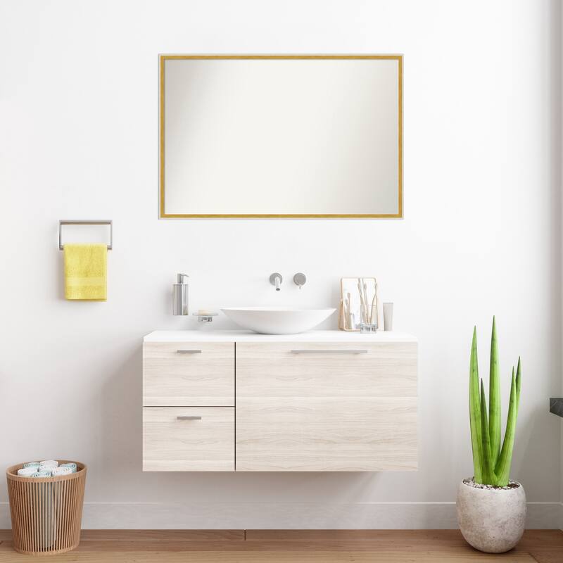 Paige Non-Beveled Wood Framed Bathroom Vanity Wall Mirror