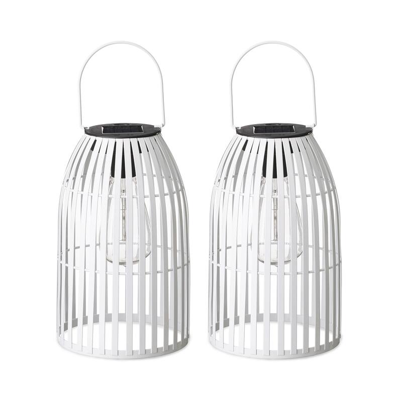 Glitzhome 9.75"H Metal Woven Solar Powered Outdoor Hanging Lantern