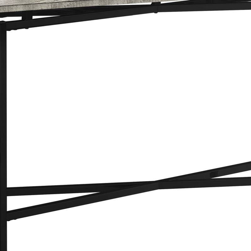 43 Inch Modern Console Table Wood Veneer Top with Drawer and Black Steel Base for Entry Hall - 42.5”L x 12”W x 32.5”H
