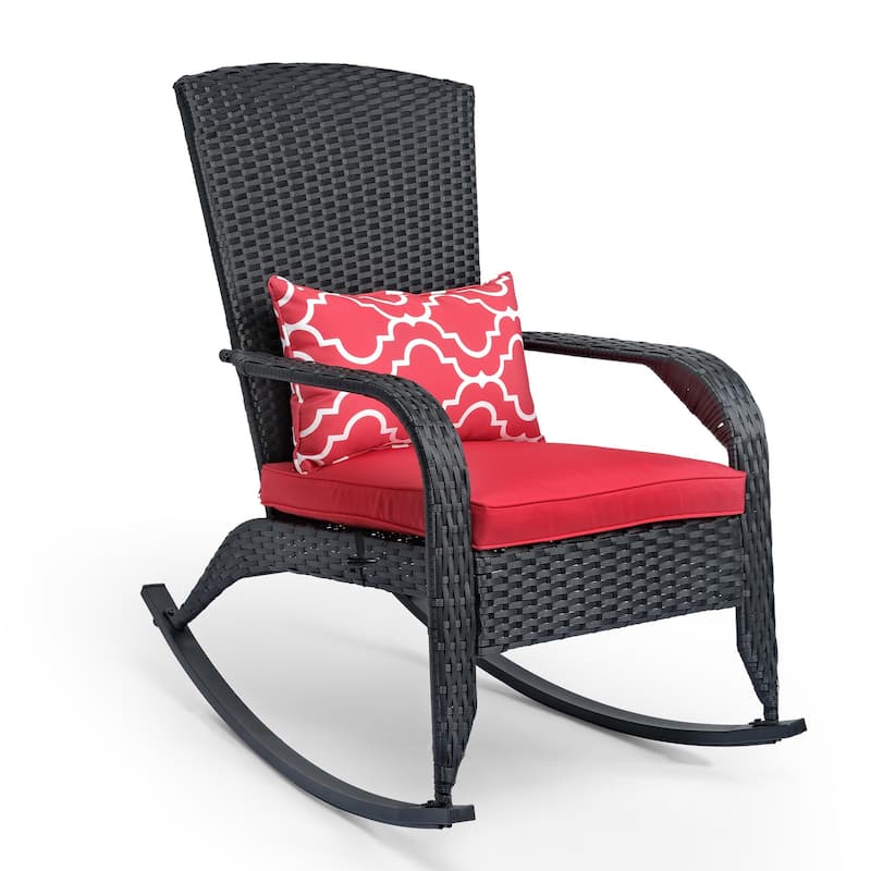 Outdoor Wicker Rocking Chair, Rattan Recliner
